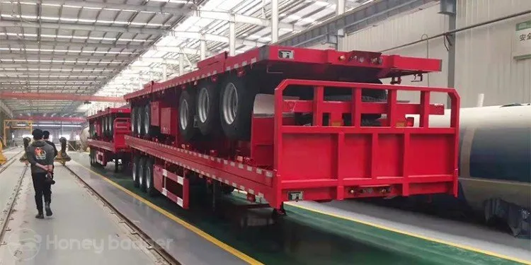 3 Axle 60 Ton Flatbed Semi Trailer