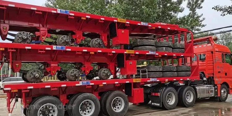 3 Axle 60 Ton Flatbed Semi Trailer