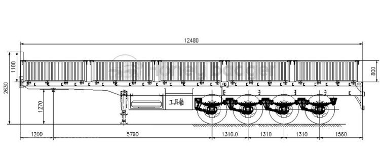 4 Axle Sidewall Semi Trailer
